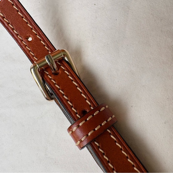 Dooney & Bourke Pebbled Leather Cognac Camel Tan Brown Crossbody Bag Purse - Picture 10 of 16